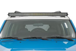LED Light Bar - Rough Country - Curved, Dual Row, Cool White DRL - Black